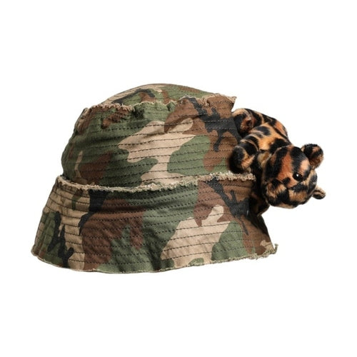 Dolce & Gabbana Multicolor Leopard Embellish Wide Brim Bucket Hat