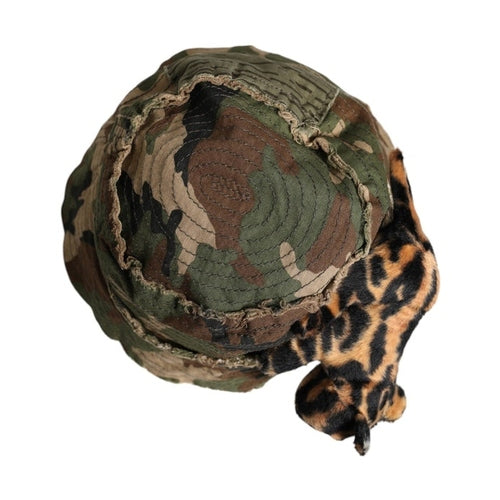 Dolce & Gabbana Multicolor Leopard Embellish Wide Brim Bucket Hat