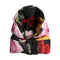 Black Floral Print Whole Head Wrap Hat
