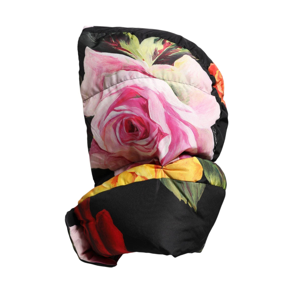 Dolce & Gabbana Black Floral Print Whole Head Wrap Hat