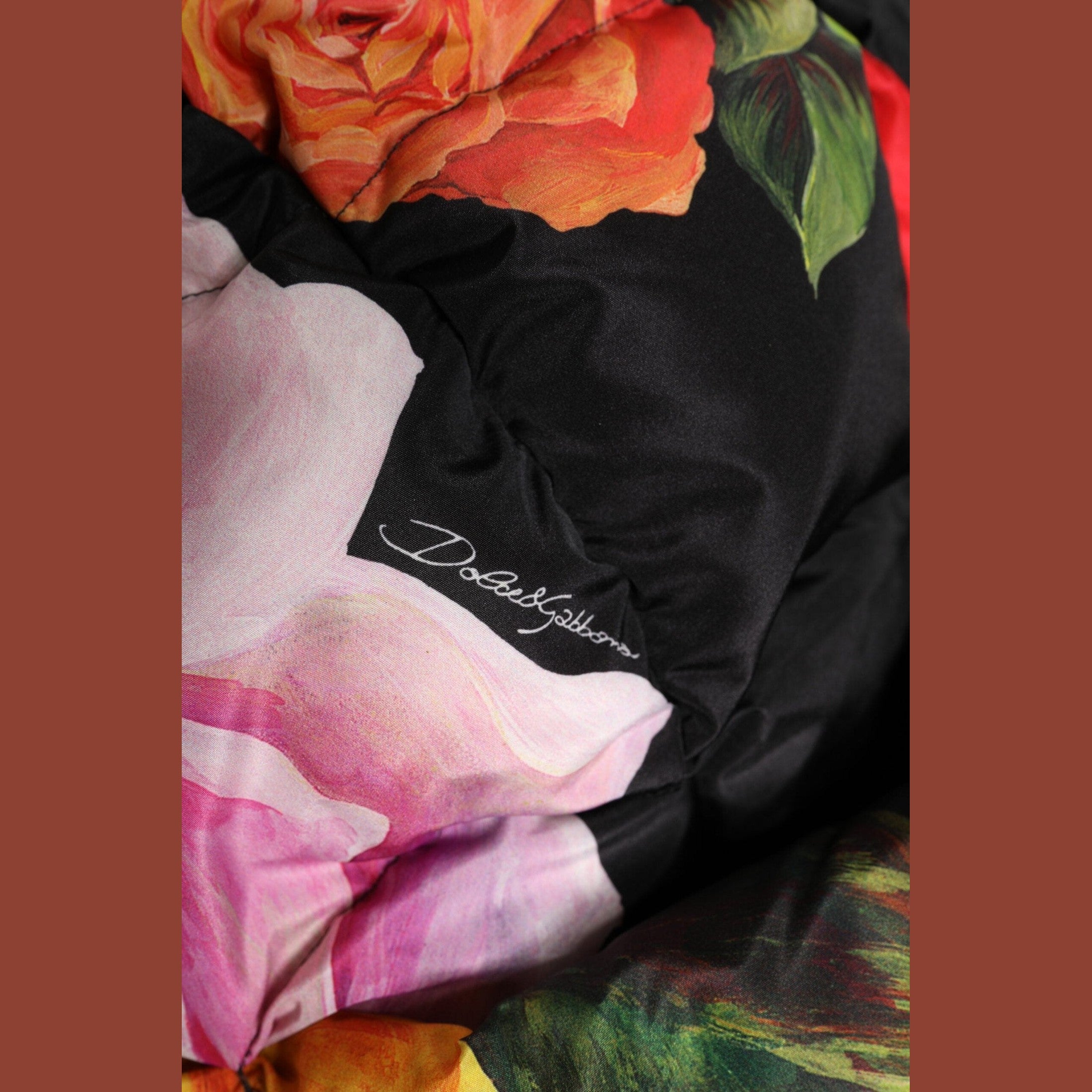 Dolce & Gabbana Black Floral Print Whole Head Wrap Hat