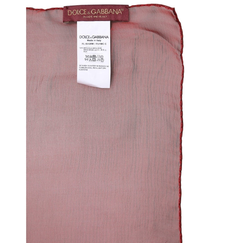 Dolce & Gabbana Red Silk Rectangle Women Wrap Shawl Scarf