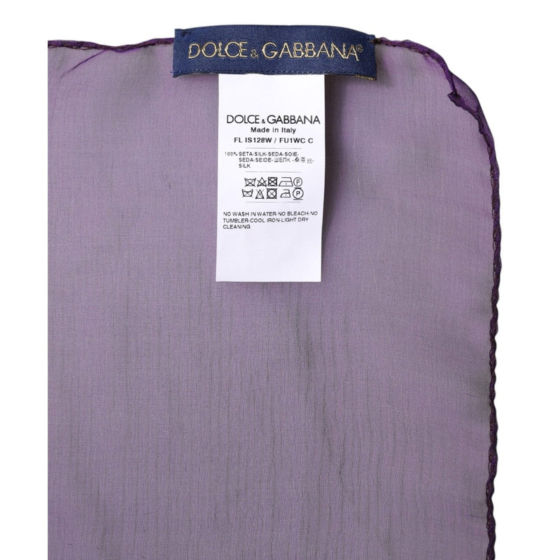 Dolce & Gabbana Purple Silk Rectangle Wrap Shawl Scarf