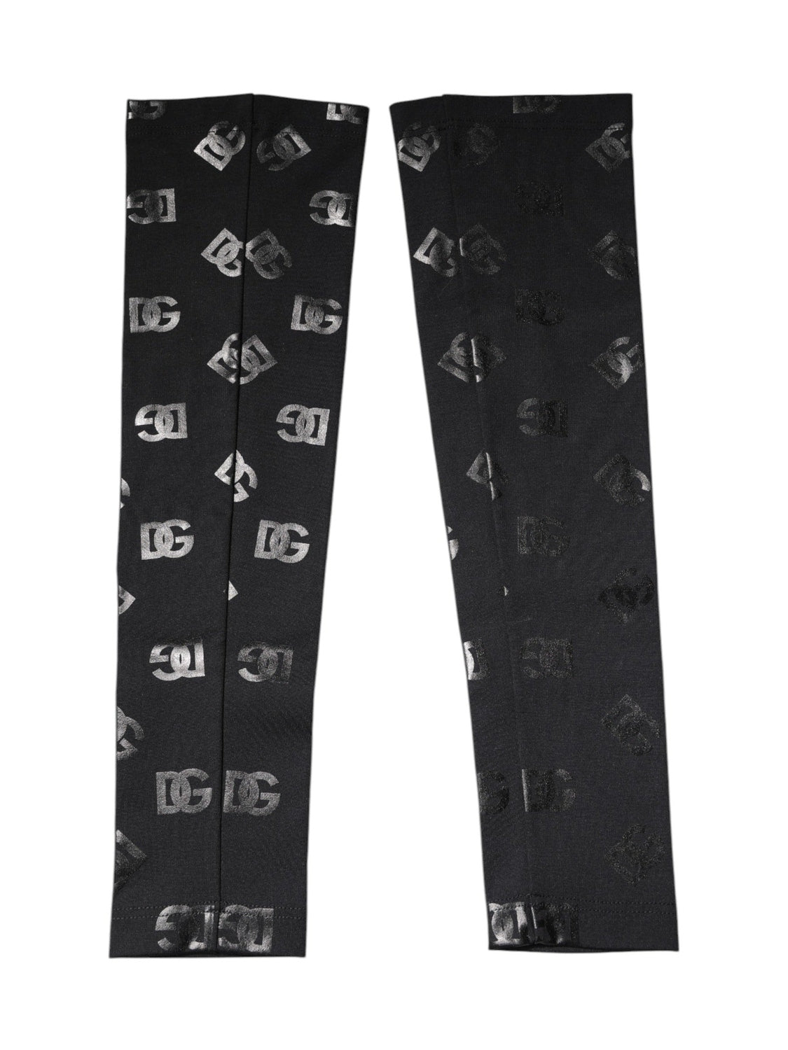 Dolce & Gabbana Black DG Logo Monogram Wool Stretch Arm Sleeves
