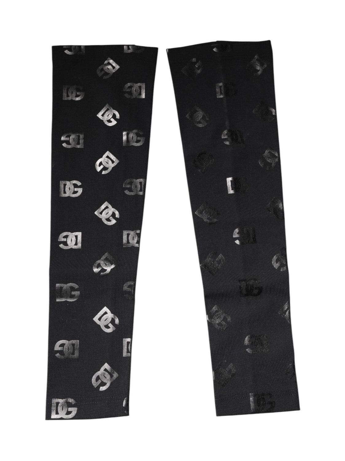 Dolce & Gabbana Black DG Logo Monogram Wool Stretch Arm Sleeves