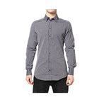 Dolce & Gabbana Black White Striped GOLD Formal Dress Shirt