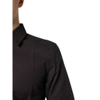 Dolce & Gabbana Maroon Jacquard Cotton GOLD Men Dress Shirt