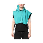 Dolce & Gabbana Green Cotton Hooded Men Sportswear Vest Sweater