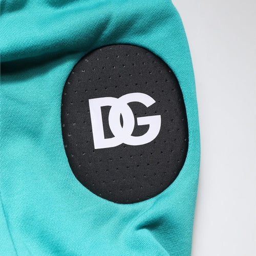 Dolce & Gabbana Green Cotton Hooded Men Sportswear Vest Sweater