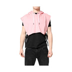 Dolce & Gabbana Pink Cotton Hooded Men Sportswear Vest Sweater