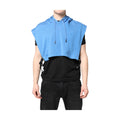 Blue Cotton Hooded Men Sportswear Vest Sweater