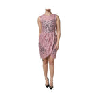 Dolce & Gabbana Pink Floral Lace Sleeveless Sheath Dress