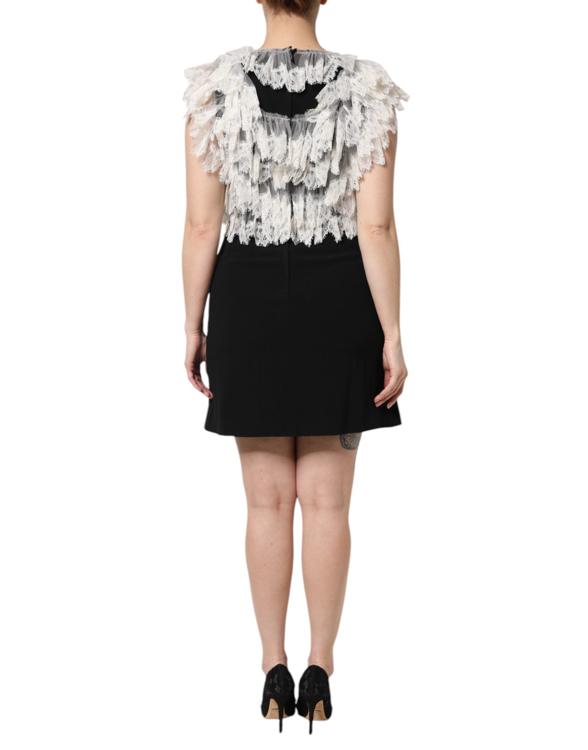 Dolce & Gabbana Black Fashion Devotion Embellish Mini Dress