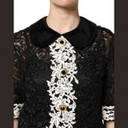 Dolce & Gabbana Black Floral Lace Embellished Mini Dress