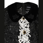 Dolce & Gabbana Black Floral Lace Embellished Mini Dress