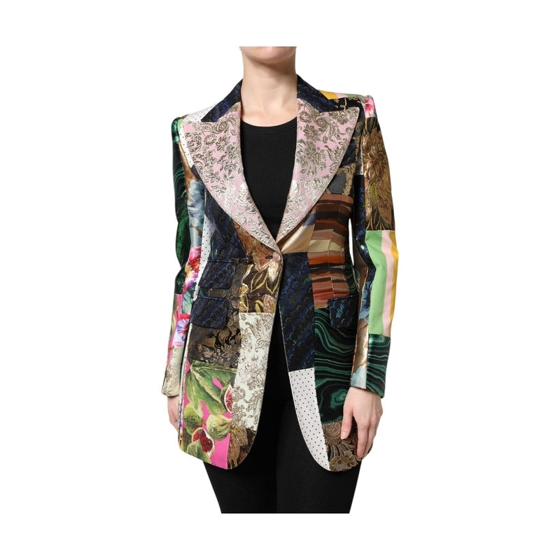 Dolce & Gabbana Multicolor Floral Patchwork Jacquard Jacket