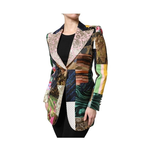 Dolce & Gabbana Multicolor Floral Patchwork Jacquard Jacket