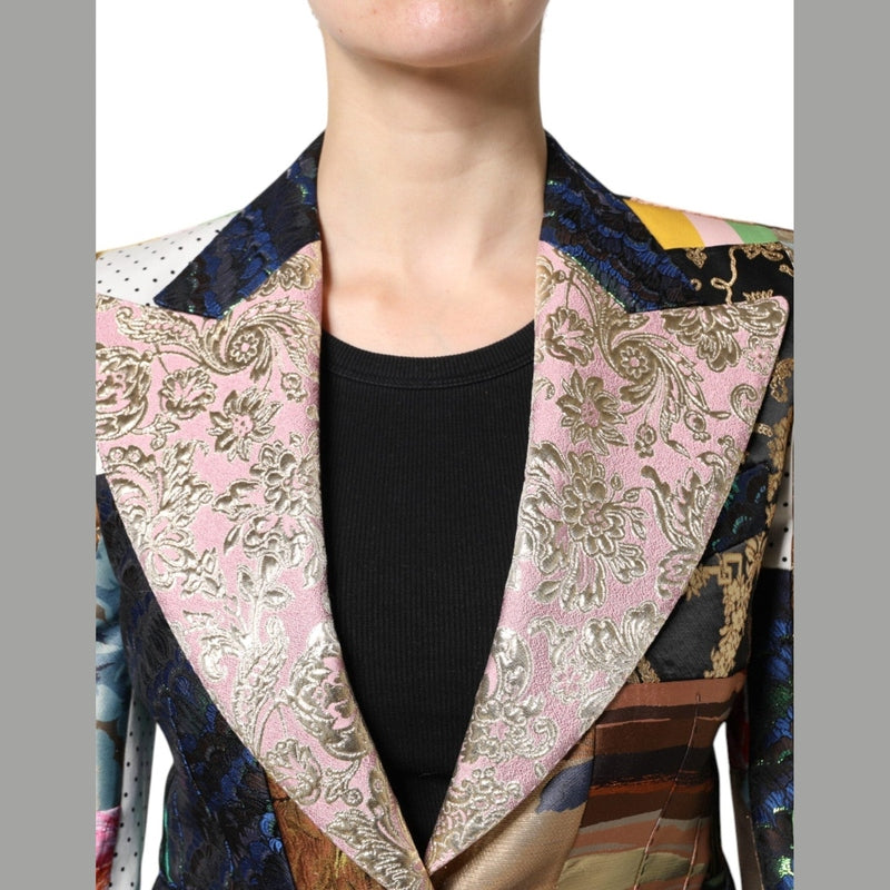 Dolce & Gabbana Multicolor Floral Patchwork Jacquard Jacket