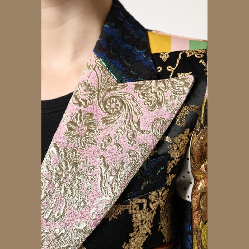 Dolce & Gabbana Multicolor Floral Patchwork Jacquard Jacket