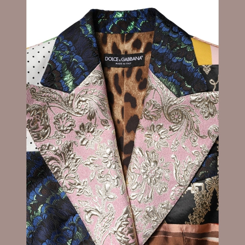 Dolce & Gabbana Multicolor Floral Patchwork Jacquard Jacket