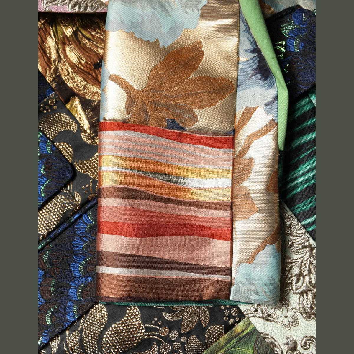 Multicolor Floral Patchwork Jacquard Jacket