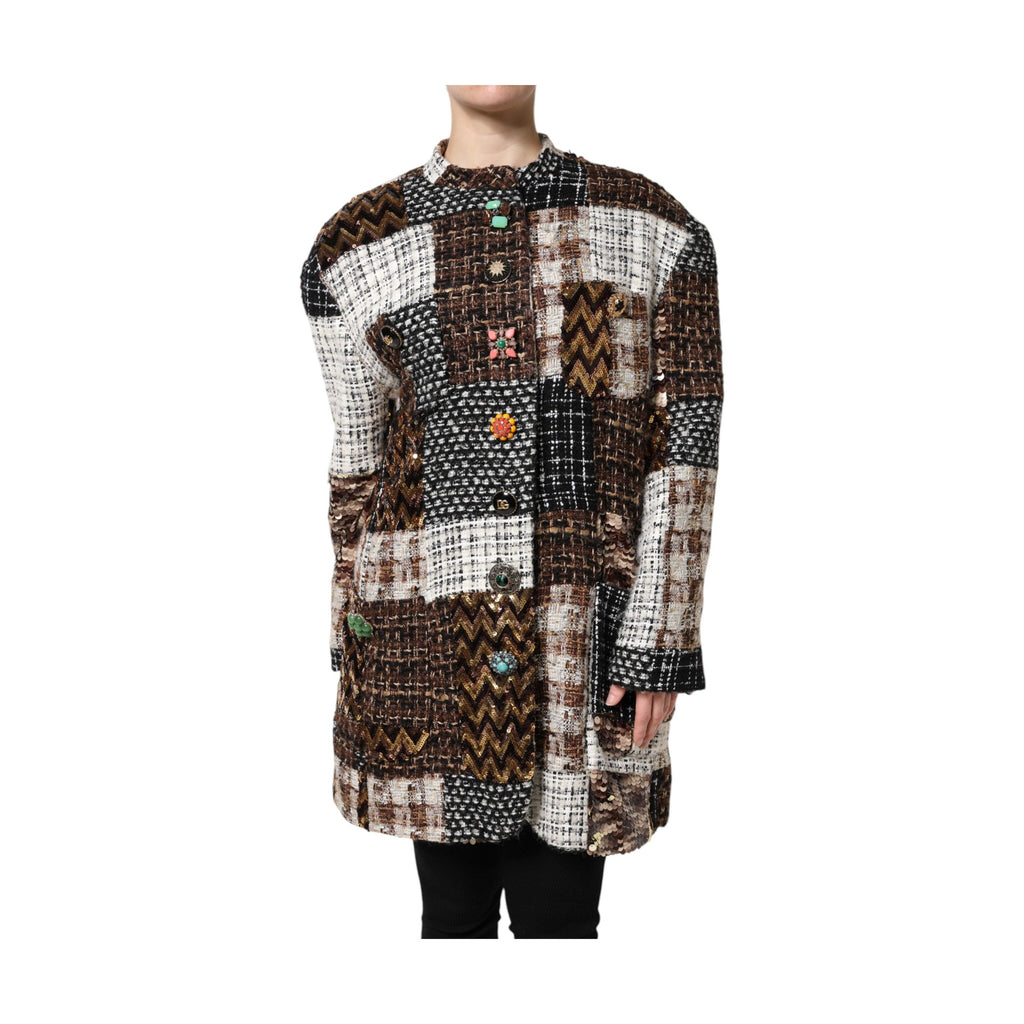 Dolce & Gabbana Multicolor Patchwork Button Down Jacket