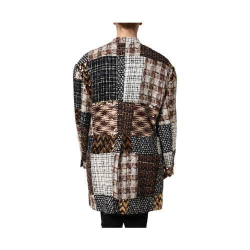 Dolce & Gabbana Multicolor Patchwork Button Down Jacket