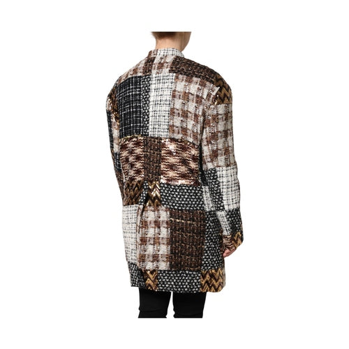 Dolce & Gabbana Multicolor Patchwork Button Down Jacket