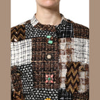 Dolce & Gabbana Multicolor Patchwork Button Down Jacket