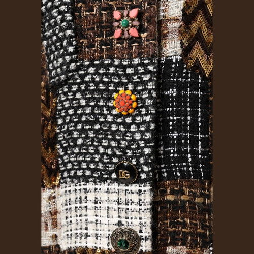 Dolce & Gabbana Multicolor Patchwork Button Down Jacket