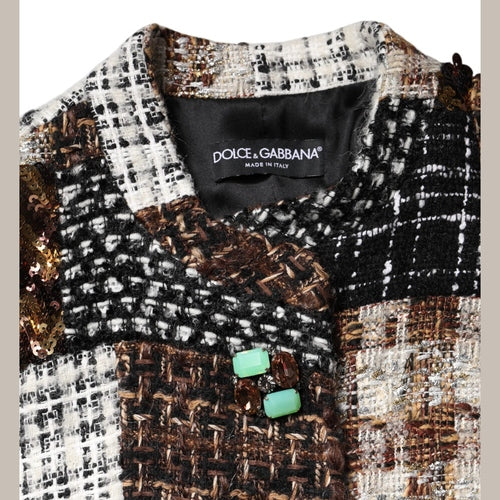 Dolce & Gabbana Multicolor Patchwork Button Down Jacket