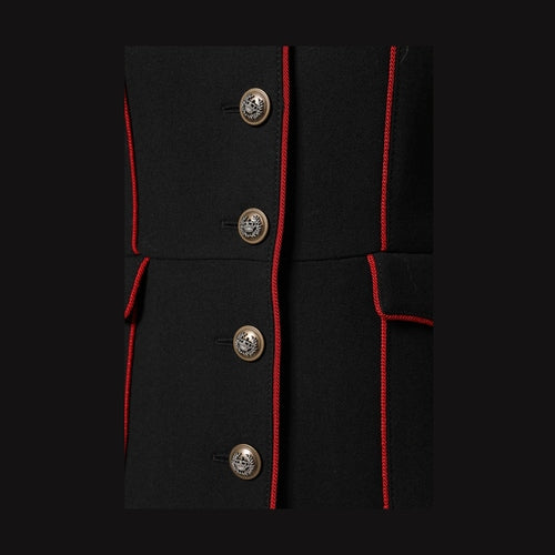 Dolce & Gabbana Black Wool Single Breasted Trench Coat Jacket