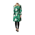 Dolce & Gabbana Multicolor Leaf Print Embellished Trenchcoat Jacket