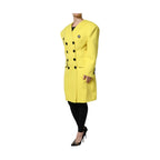 Dolce & Gabbana Yellow Double Breasted Trench Coat Jacket