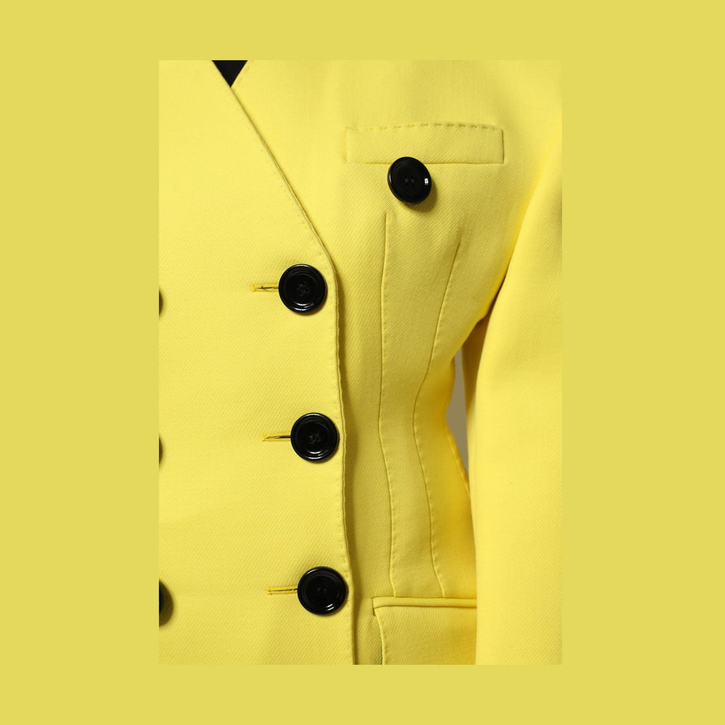 Dolce & Gabbana Yellow Double Breasted Trench Coat Jacket