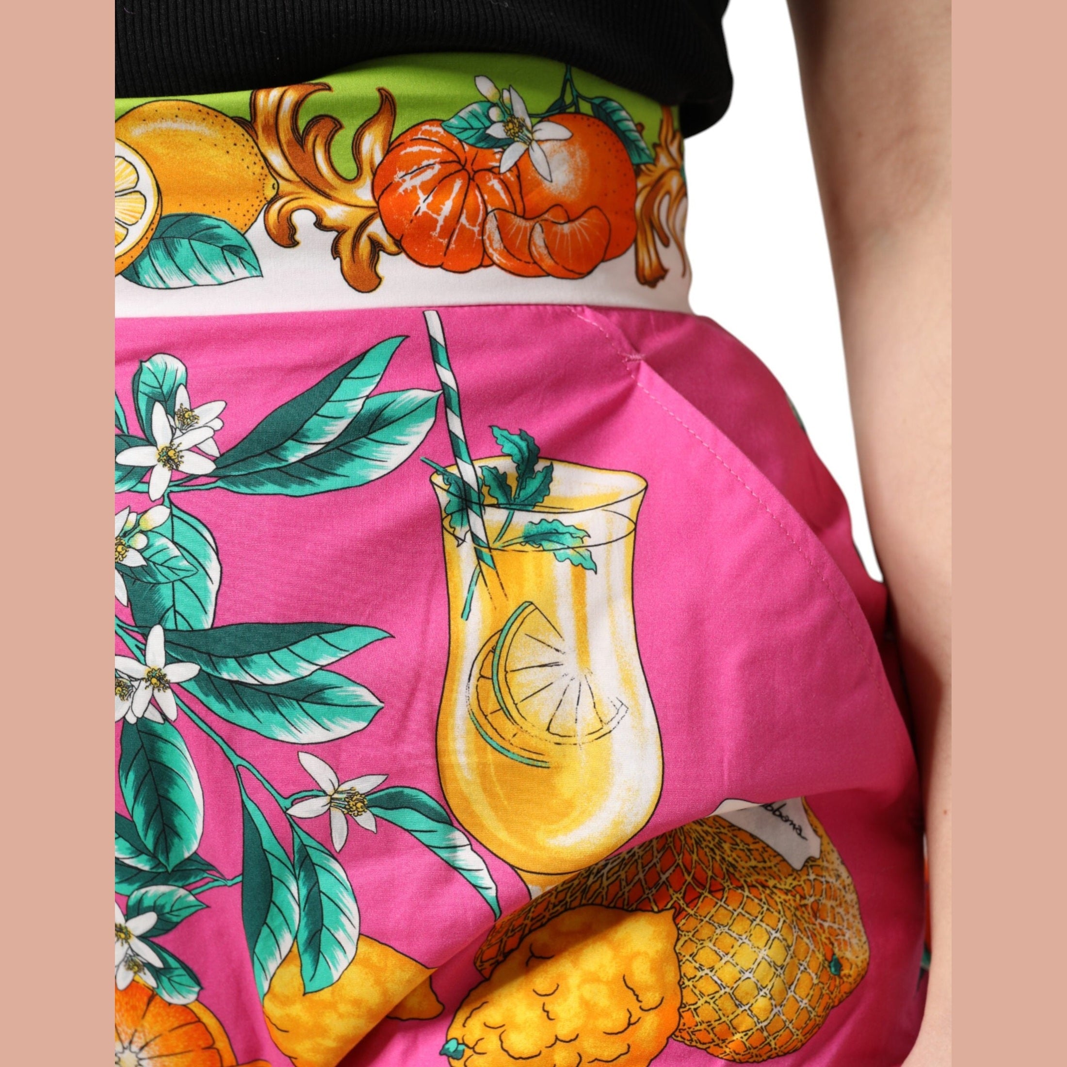 Dolce & Gabbana Pink Printed High Waist Hot Pants Shorts
