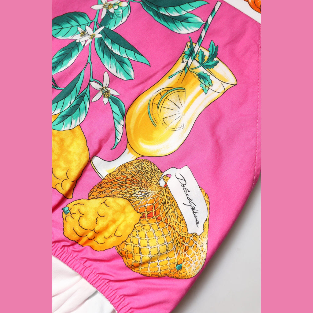 Dolce & Gabbana Pink Printed High Waist Hot Pants Shorts
