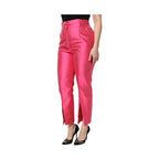 Dolce & Gabbana Pink Silk High Waist Tapered Pants