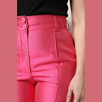 Dolce & Gabbana Pink Silk High Waist Tapered Pants