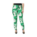 Dolce & Gabbana White Green Leaf High Waist Pants