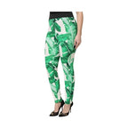 Dolce & Gabbana White Green Leaf High Waist Pants