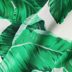 Dolce & Gabbana White Green Leaf High Waist Pants