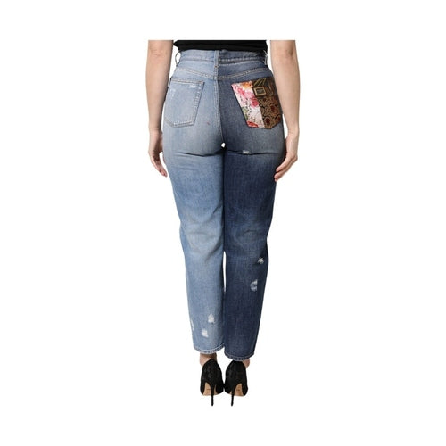 Dolce & Gabbana Multicolor Patchwork High Waist Denim Jeans