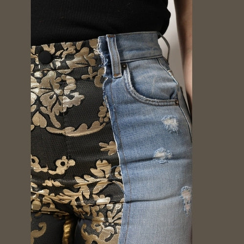 Dolce & Gabbana Multicolor Patchwork High Waist Denim Jeans