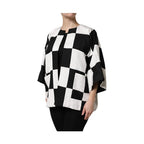Dolce & Gabbana White Black Patchwork Jacquard Blazer Jacket