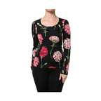 Dolce & Gabbana Black Floral Long Sleeve Women Blouse Top
