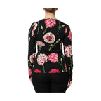 Black Floral Long Sleeve Women Blouse Top