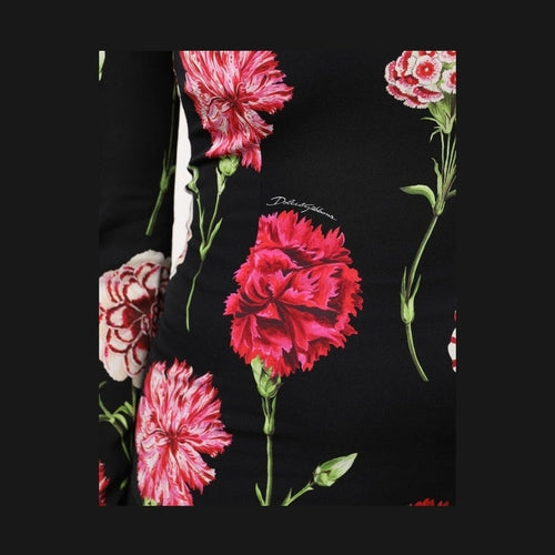 Dolce & Gabbana Black Floral Long Sleeve Women Blouse Top