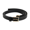 Black Classic Gold Metal Logo Buckle Belt