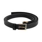 Dolce & Gabbana Black Classic Gold Metal Logo Buckle Belt